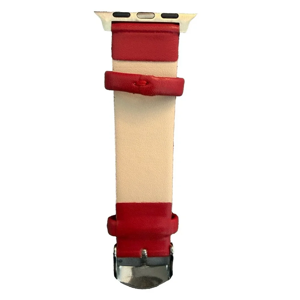 Unisex's Genuine Leather Smartwatch Watch Band Red Size 38-40 MM New